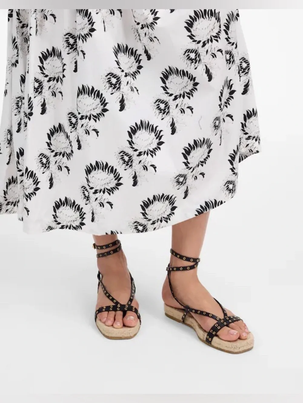 Madewell The Mira Espadrille Thong Sandal In Black Size 7.5 Nwot